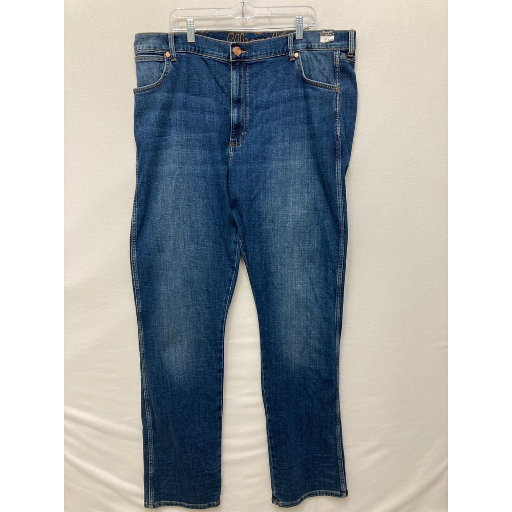 New Wrangler Retro Straight Leg Jeans Size 42x36 Blue Stretch Denim 88MWZ